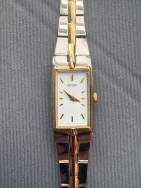 Seiko Two-Tone Gold and Silver Rectangular Women's Watch